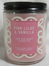 Bath &amp; Body Works Mason Jar Scented Candle PINK LILAC &amp; VANILLA essential oils - £17.51 GBP