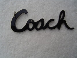 AUTHENTIC COACH LARGE BLACK ACRYLIC SCRIPT BACK KEY CHAIN/HANG TAG  EUC - $18.75