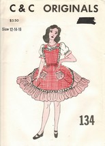 Misses C &amp; C Originals Square Dance Circle Skirt Apron Dress Sew Pattern... - $18.99