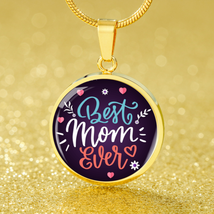 Mom Circle Necklace Stainless Steel or 18k Gold 18-22&quot; - £34.00 GBP+