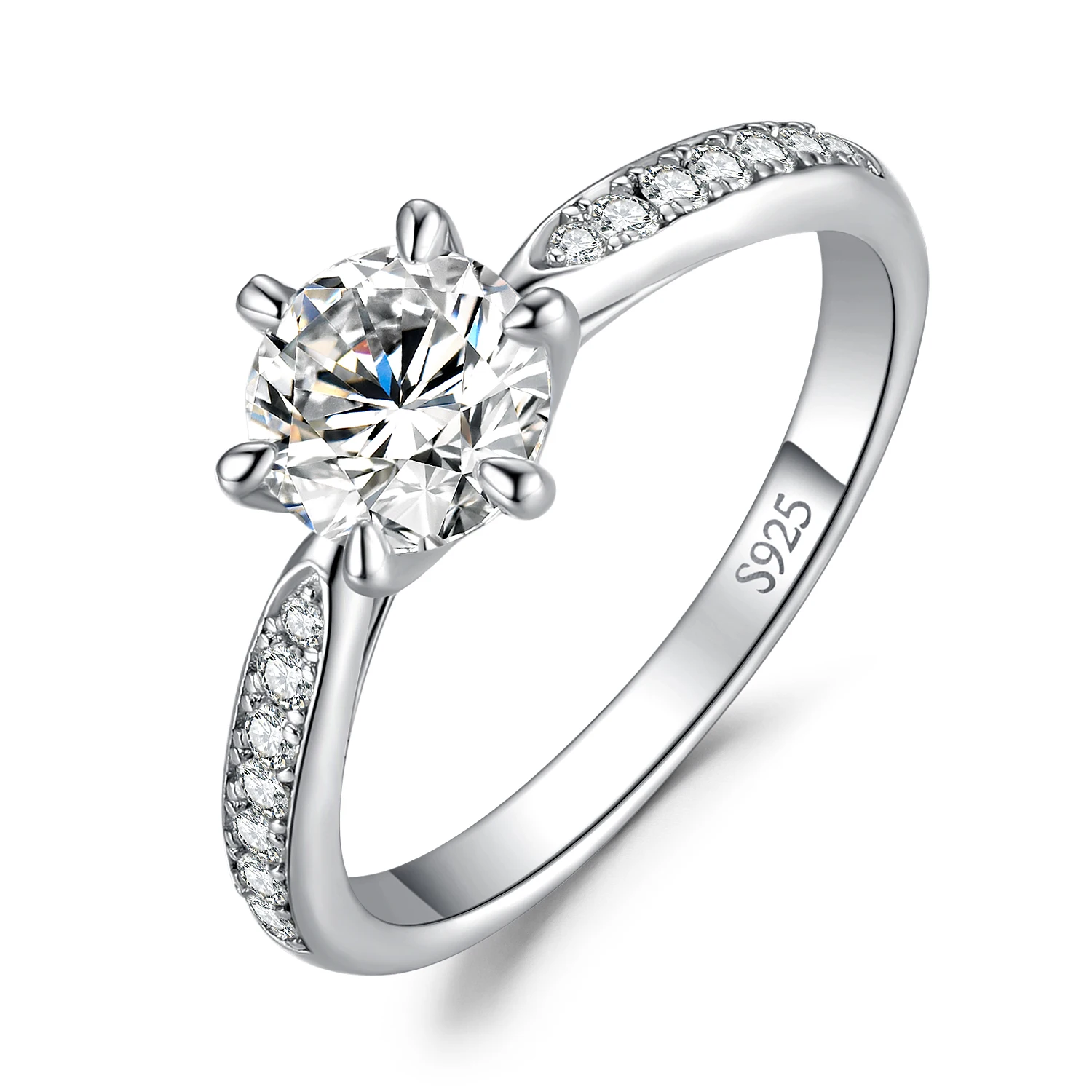 Moissanite GRA 1ct 1.5ct 2ct 3ct Round S925 Sterling Silver Wedding Engagement R - £55.54 GBP