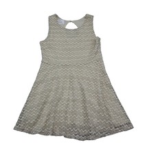 Sans Souci Dress Girls L Ivory Sleeveless Round Neck Keyhole Sheer A Line - £19.47 GBP