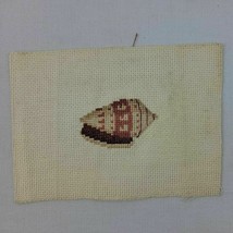 Shell Embroidery Finished Coastal Core Beach Cottage Ornament Miniature M EVC - £7.81 GBP