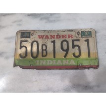 Vintage 1987 Indiana &quot;Wander&quot; License Plate 50B1951 Expired - $6.93