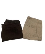 Lot of 2 Woman Within Brown and Tan Classic Fit Pants Size 16W - $10.62