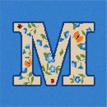 Pepita needlepoint kit: Letter M Vintage Style, 10&quot; x 10&quot; - £58.30 GBP+