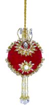 Cracker Box Inc Ornament Kit  Arabasque Red ball with gold accents - $33.00