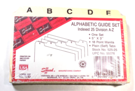 Smead -Alphabetic Guide Set Indexed 25 Division A-Z - 18 Point Manilla C... - $129.89 MXN