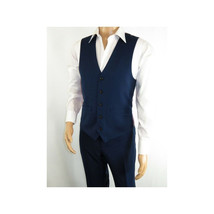 Men's RENOIR Vest Wool 140's Adjustable, Two Pockets 508-19 Navy Blue image 9