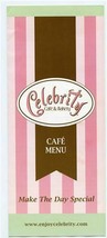 Celebrity Cafe &amp; Bakery Menu Dallas Texas Make the Day Special - £9.30 GBP