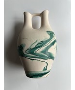 Vintage Native Nemadji Pottery Indian River Wedding Vase 9 1/2” Cream Gr... - $62.07