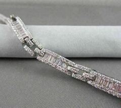 5.50CT  Baguette Cut Simulated Diamond Women&#39;s Bracelet 925 Silver Gold Plated - £149.21 GBP
