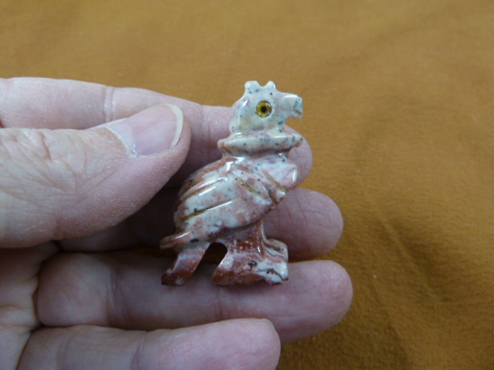 Y-BIR-VUL-4 red Vulture Buzzard carving Figurine soapstone Peru scavenge... - $8.59