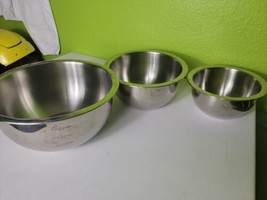 Lot Of 3 IL Mulino New York Stainless Steel Nesting Bowls 1qt, 2qt, 4qt - £36.32 GBP