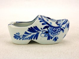 Delfts Blauw Porcelain Shoe Ashtray #679, Hand Painted, Windmill &amp; Floral DLFT01 - £11.71 GBP