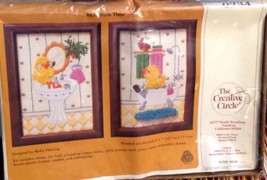 Creative Circle Craft Kit Bath Time Wall Plaque Set 2 #0234 Embroidery 5&quot;x7&quot; - £11.72 GBP