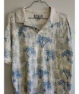 Caribbean Joe Hawaiian Shirt Vintage Button Down, Men&#39;s M, Beige/Palm Tree - $19.44 CAD