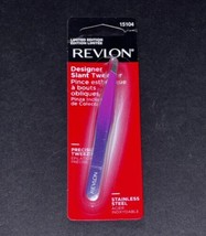 REVLON Limited Edition Stainless Steel Designer Slant Tweezer Pink/Purpl... - $11.87