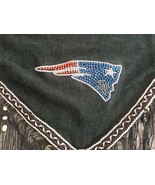 New England Patriots WOMEN&#39;S Beaded Rhinestone Black Shawl Scarf Tassel - €7,34 EUR