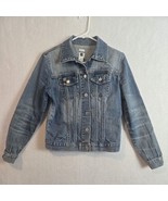 Gap Womens Denim Jacket Stretch Small Blue Grunge Trucker - $29.68