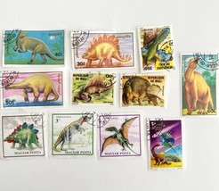 Dinosaur Stamps Lot Of 11 Mali Hungary Mongolia Triceratops Stegosaurus Used  - £7.19 GBP