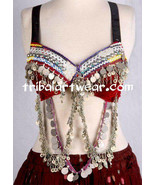 36&quot; C~Red Vintage Velvet Deluxe Banjara Fusion Gypsy ATS Bra - $2,375.98 MXN