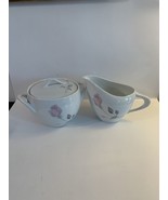 Sango Japan Fine China &quot;Rosanne&quot; Creamer And Sugar bowl W/lid - $15.00