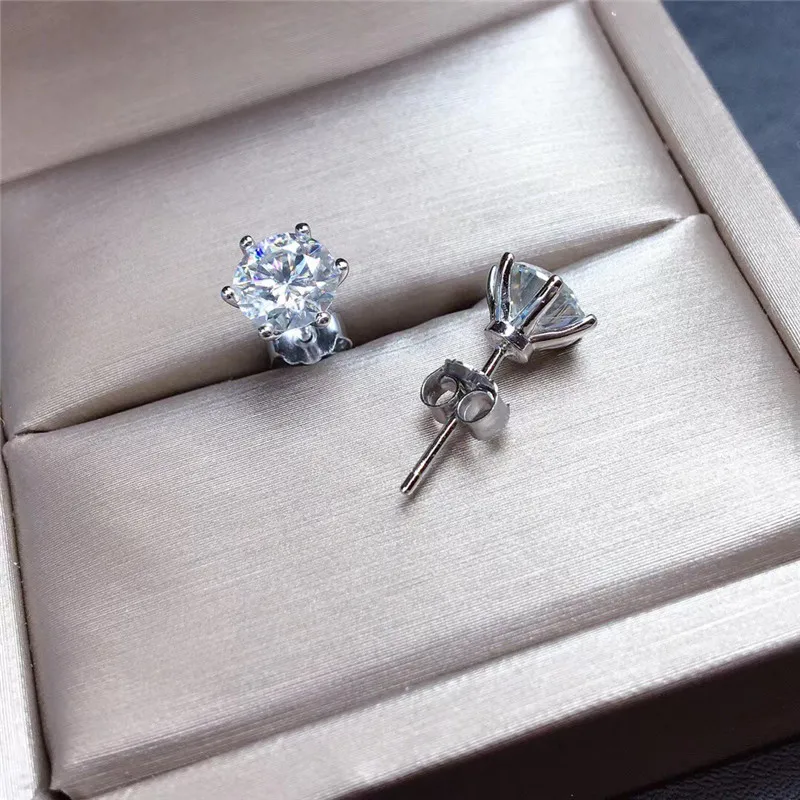 Moissanite Stud Earring for Women Wedding Party Gift 1CT VVS Lab Diamond Jewelry - £89.55 GBP