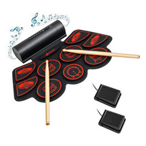 Electronic Drum Set with 2 Build-in Stereo Speakers for Kids-Red - Color: Red - £82.59 GBP