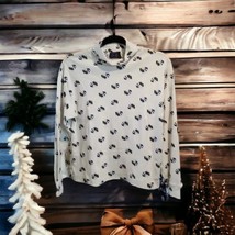 Vintage Womens Petite Medium Christmas Skier Mountain Turtleneck Top All... - $17.81