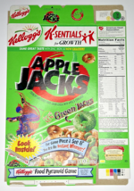 2000 Empty Apple Jacks with Green Jacks 15OZ Cereal Box SKU U200/352 - £14.93 GBP