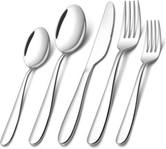 40-Piece Silverware Set For 8, Stainless Steel Flatware Cutlery, Dishwas... - $39.99