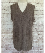 Vero Moda Briella Sleeveless V Neck Cable Knit Sweater Vest Brown Size S... - £38.54 GBP