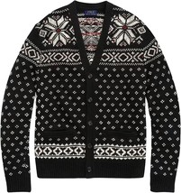 Polo Ralph Lauren Sz XL Fair Isle Cardigan Sweater Nordic Cashmere Blend $298! - £77.52 GBP