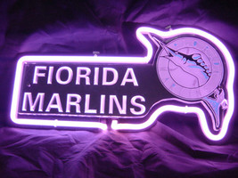 Florida Marlins Beer Bar 3D Neon Light Sign 12&quot; x 8&quot; - £158.18 GBP