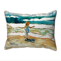 Betsy Drake Girl at the Beach Large Indoor Outdoor Pillow 16x20 - £36.99 GBP