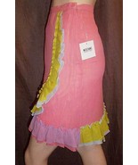 Moschino Pink Ruffled Silk Skirt 42IT NWT - $363.58 CAD