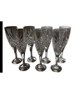 Set Of 7  Champaign Crystal Glass 8.5” Tall Nice Heavy Glass 13 Oz Each - $2,227.00 MXN
