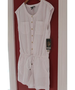 NWT LRL Lauren Jeans Co. Ralph Lauren White Cotton Tencel Short Romper 1... - £53.73 GBP