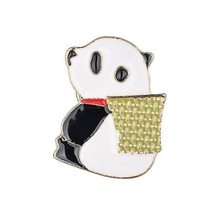 Boys Creative Ladies Girls Cute Panda Alloy Anti Light Buckle Cartoon Badges Bro - £7.70 GBP+