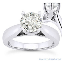 Round Cut Forever Brilliant Moissanite 14k White Gold Solitaire Engagement Ring - £930.24 GBP+