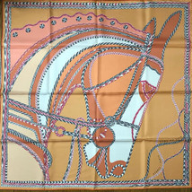 Hermes Schal Robe Du Soir 90 CM Seide Orange Carre Pferd 88.9cm - £591.92 GBP