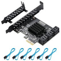 Pcie Sata Card 6 Ports, 6 Gbps Sata 3.0 Pcie Card,Pcie To Sata Controlle... - £66.33 GBP