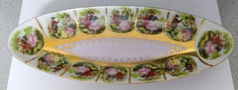 Vintage Royal Vienna Porcelain Fragonard Courting Couple Oval Dish Gold Gilded - £7.47 GBP