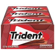 Trident Cinnamon Sugar Free Gum, 12 Packs of 14 Pieces (168 Total Pieces) - £14.48 GBP