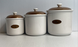 3 Countertop Kitchen Canisters w/copper Lid Vintage Made In Portugal - £14.87 GBP