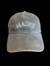 Maine State Baseball Hat Ball Cap Gray Stitched Adjustable Mens Adult Size - £18.22 GBP