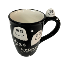 Halloween Coffee Mug Boo Yall Smiley White Ghosts Black 14 oz Fun Cup New - $194.39 MXN