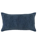 14&quot; x 26&quot; Navy Botanical Pattern Embroidered Lumbar Pillow - $147.07 CAD