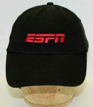 ESPN Sports TV Black &amp; Red Strapback Hat Baseball Cap America Embroidere... - £10.09 GBP